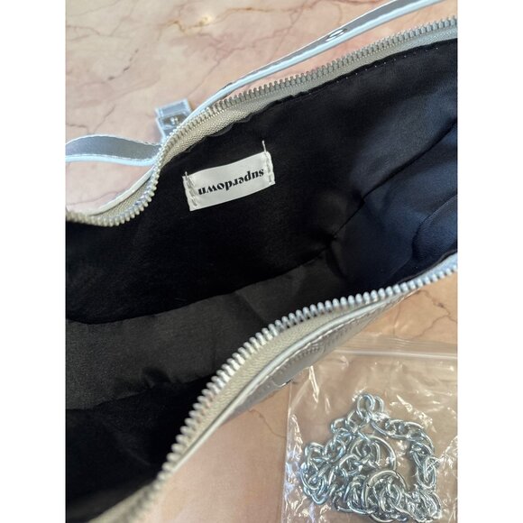 superdown Jade Faux Leather Bag in Silver New Womens Clutch Crossbody purse - Picture 8 of 12
